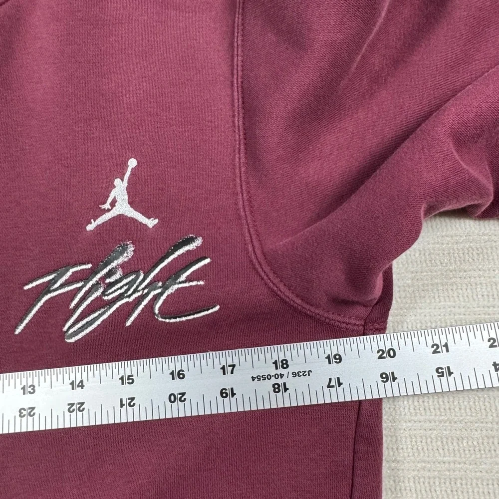 Jordan Flight Hoodie Mens XS Burgundy Maroon Jumpman Pullover Sweatshirt